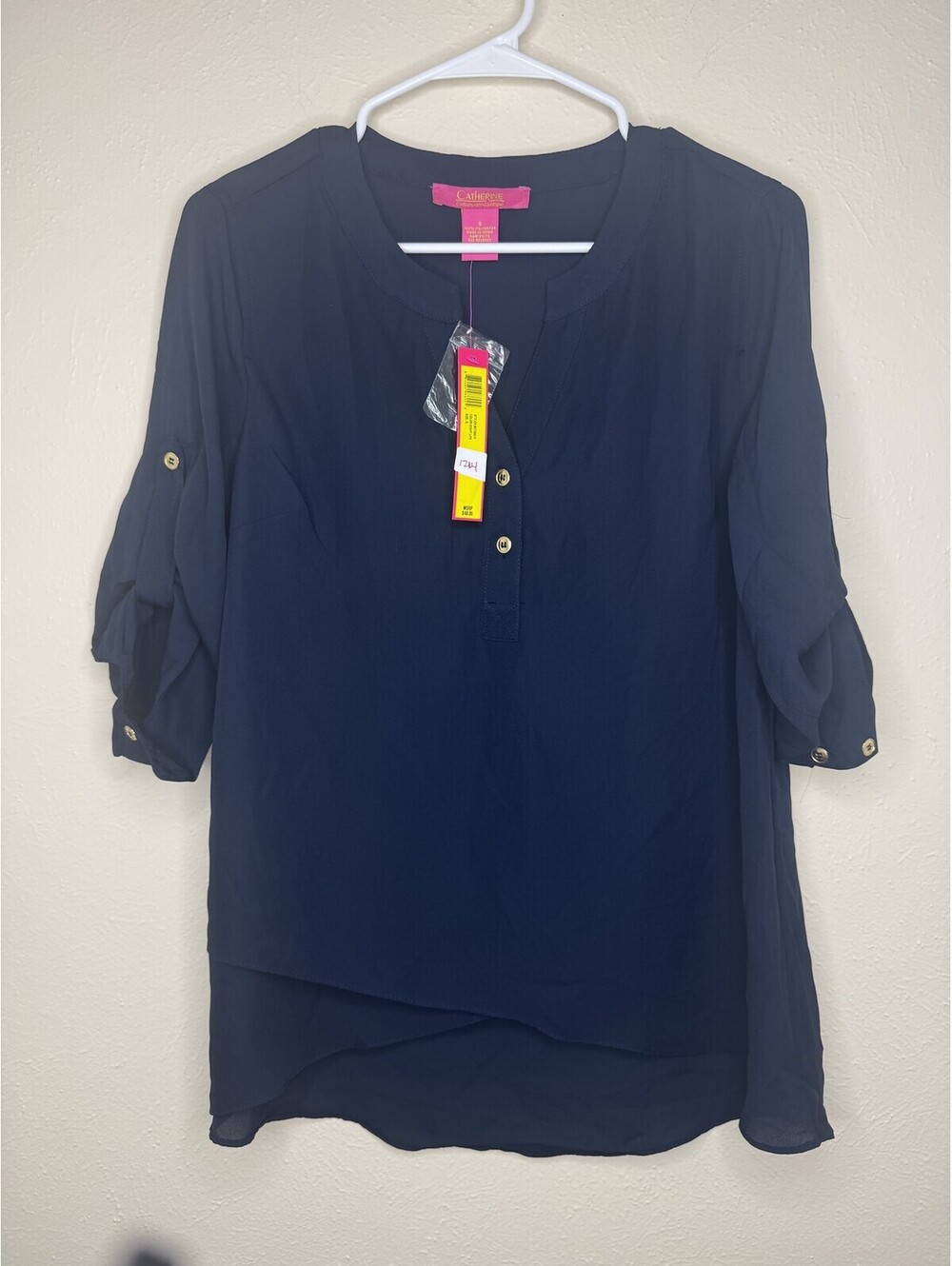 Catherine Malandrino Flowy Blouse Blue Women's Size S NWT